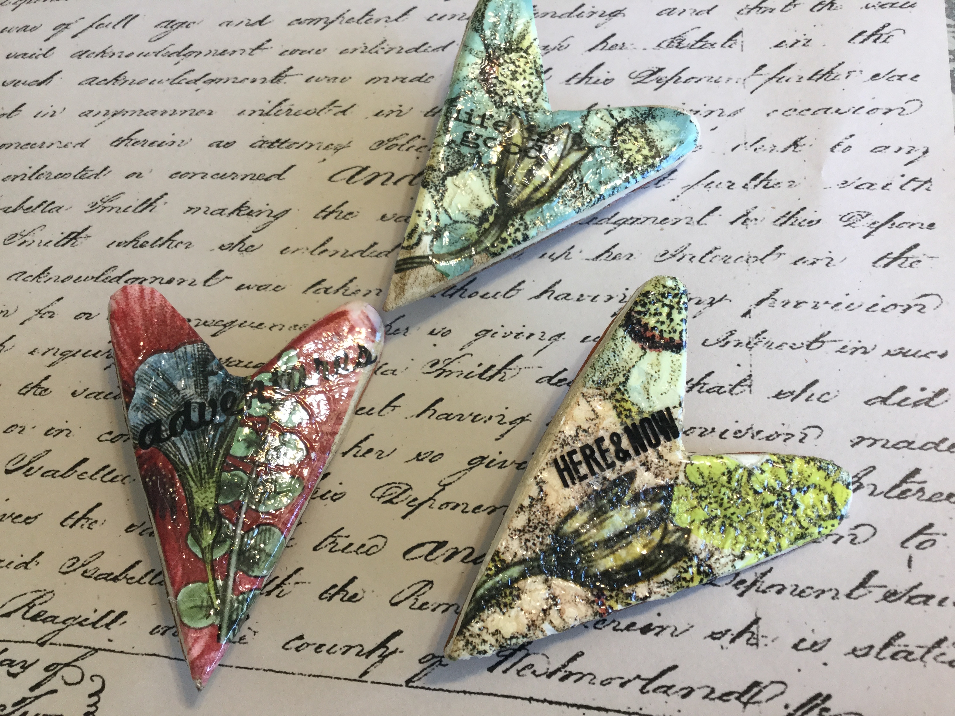 Clay Heart Pins