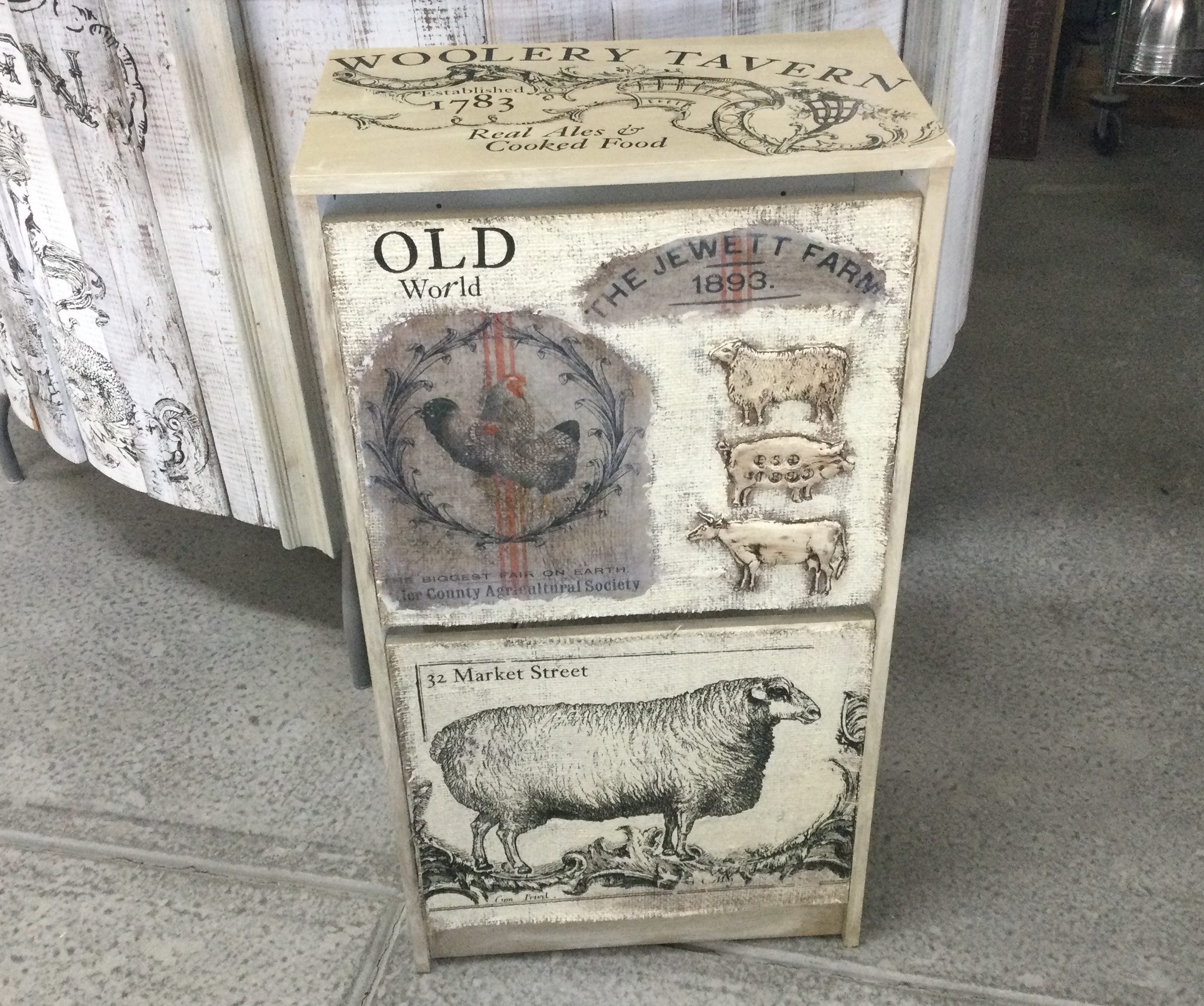 Burlap and Clay Multimedia Furniture