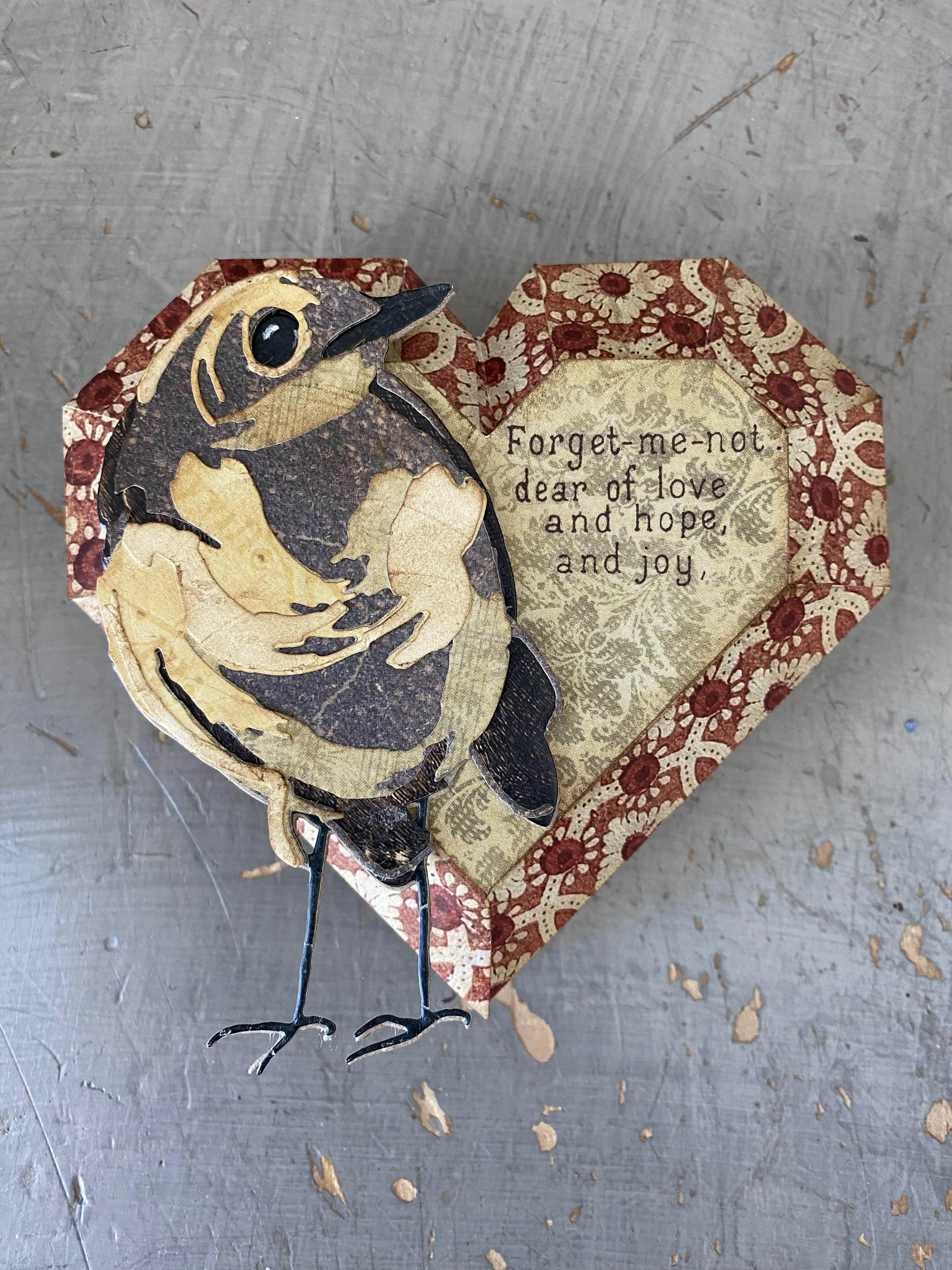 Heart Box w/ Layered Bird